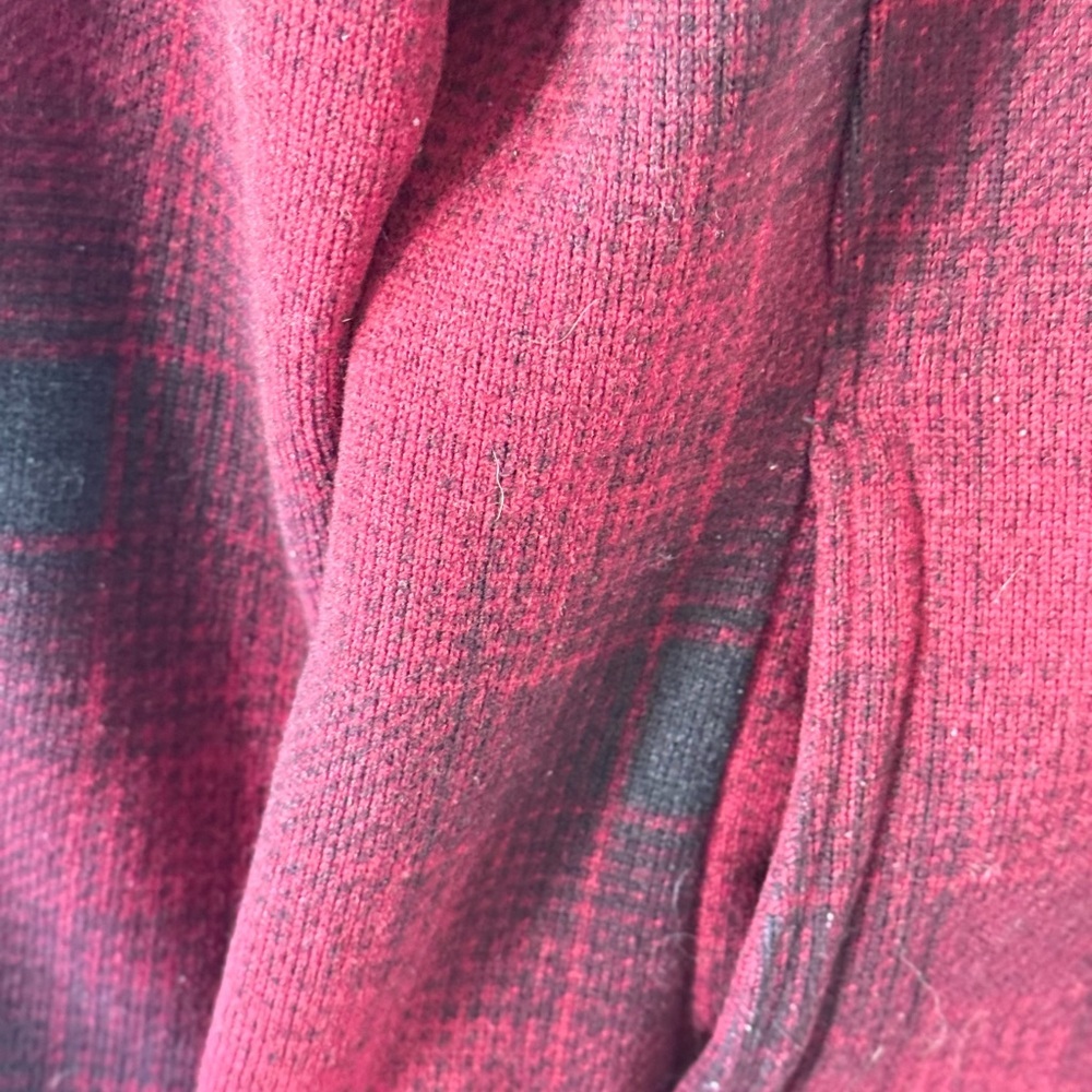 The North Face Red Plaid Women's Sweater with Toggle Detail Retro 90s - Picture 4 of 6